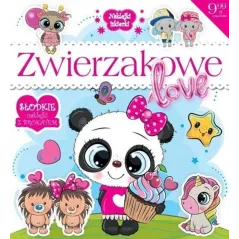 ZWIERZAKOWE LOVE. NAKLEJKI ISKIERKI. KSIĄŻECZKA Z BROKATOWYMI NAKLEJKAMI