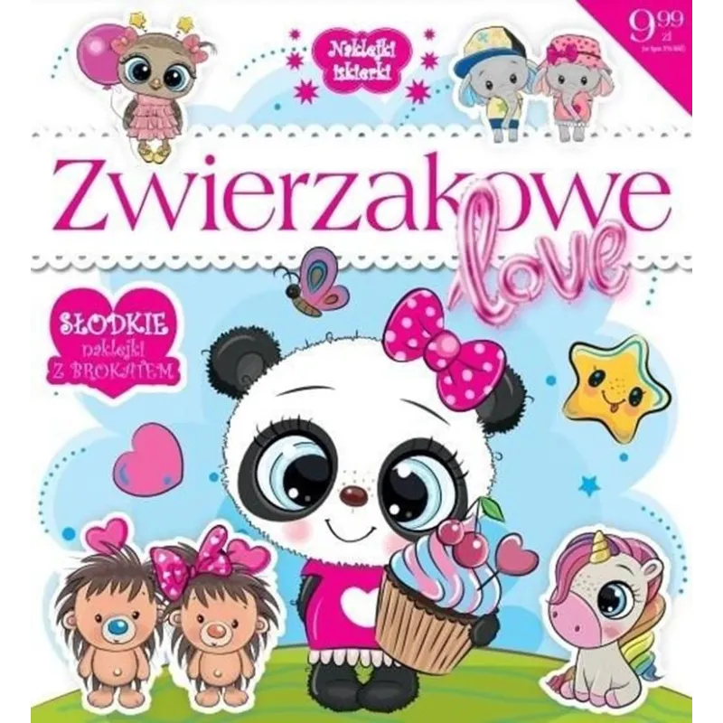 ZWIERZAKOWE LOVE. NAKLEJKI ISKIERKI. KSIĄŻECZKA Z BROKATOWYMI NAKLEJKAMI
