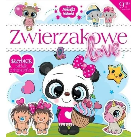 ZWIERZAKOWE LOVE. NAKLEJKI ISKIERKI. KSIĄŻECZKA Z BROKATOWYMI NAKLEJKAMI