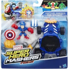 FIGURKA Z POJAZDEM HERO MASHERS MICRO MARVEL KAPITAN AMERYKA 4+ - Hasbro