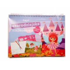 CZARODZIEJSKA KOLOROWANKA Z SZABLONAMI I NAKLEJKAMI 3+
