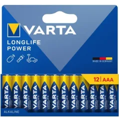 BATERIE ALKALICZNE VARTA AA LONGLIFE POWER 12 SZTUK LR03