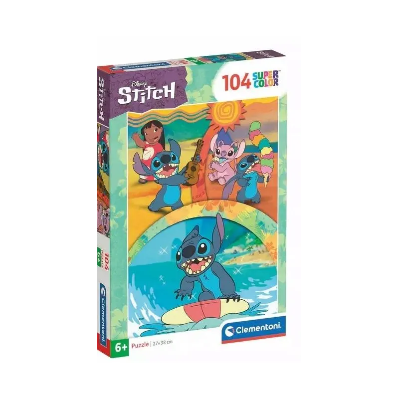 PUZZLE STITCH DISNEY 104 ELEMENTY CLEMENTONI 6+