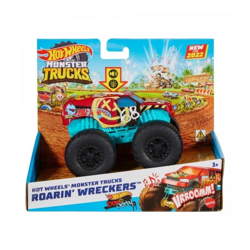 HOT WHEELS DEMO DERBY MONSTER TRUCK Z EFEKTAMI DŹWIĘKOWYMI 3+