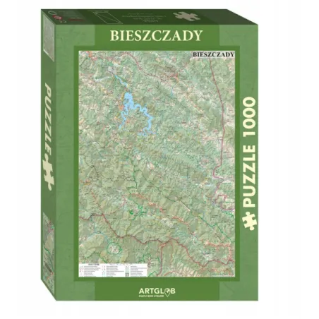 PUZZLE BIESZCZADY MAPA TURYSTYCZNA1000 ELEMENTÓW ARTGLOB 10+