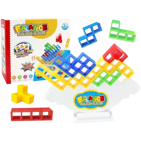 Klocki Logiczne 3D Układanka Tetris Wieża 16 Elementów 3+