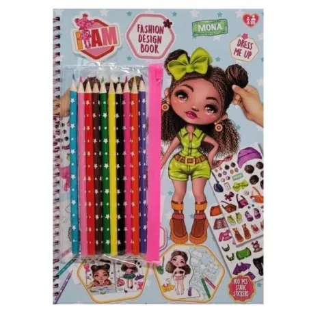 I AM MONA. KREATYWNY ZESTAW FASHION DESIGN BOOK