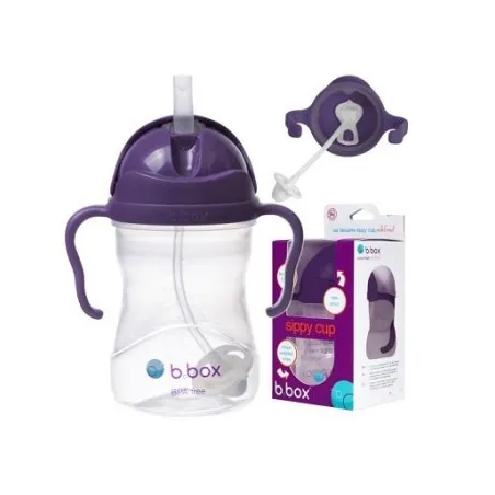 Bidon Niekapek Ze Słomką Fioletowy 240 Ml B.box 6M+