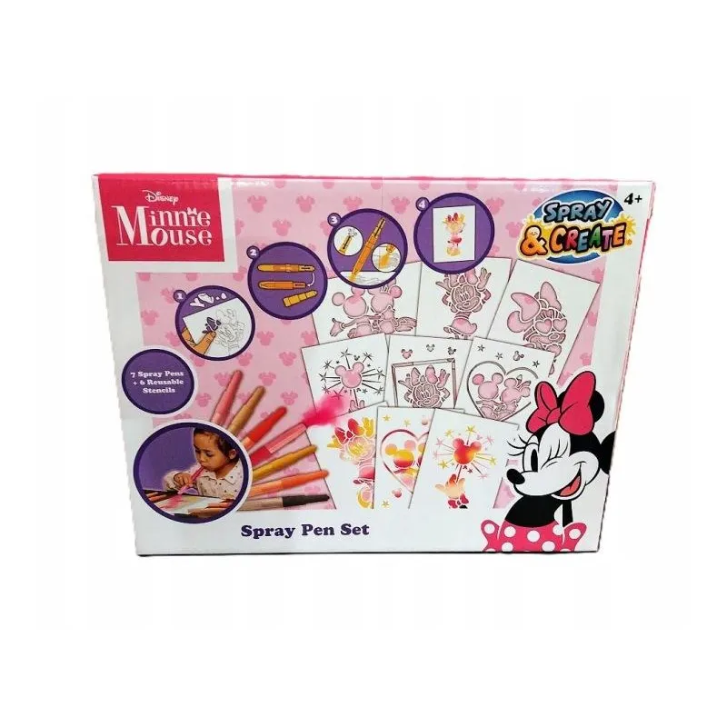 DISNEY MYSZKA MINNIE. FLAMASTRY DMUCHANE + SZABLONY. ZESTAW KREATYWNY  4+