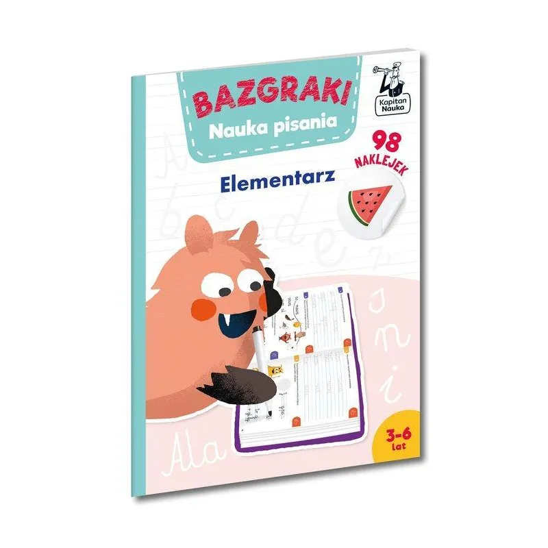 BAZGRAKI. NAUKA PISANIA. ELEMENTARZ Z NAKLEJKAMI 3-6 LAT KAPITA NAUKA BAZGRAKI. NAUKA PISANIA. ELEMENTARZ Z NAKLEJKAMI 3-6 LAT KAPITA NAUKA