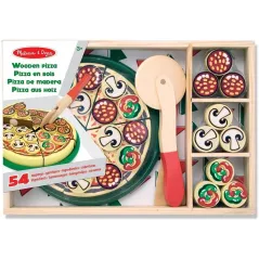 PIZZA DREWNIANA Z DODATKAMI ZABAWKA EDUKACYJNA MELISSA & DOUG 3+