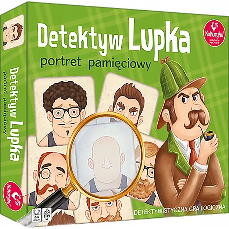 DETEKTYW LUPKA PORTRET PAMIĘCIOWY GRA LOGICZNA KUKURYKU 8+