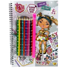 I AM JULIA GLITTER FASHION DESIGN BOOK + KREDKI