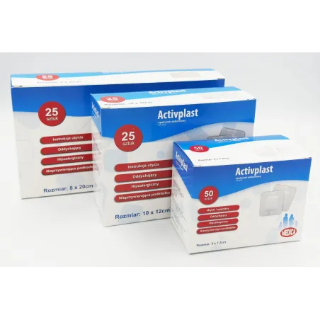 Opatrunek Włókninowy Activplast 8X10 Cm Jałowy 25 Sztuk