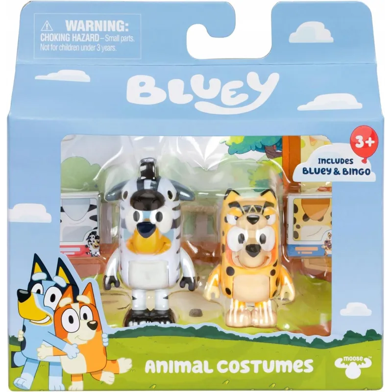 FIGURKI BLUEY I BINGO W KOSTIUMACH ZWIERZĄT MOOSE TOYS 3+