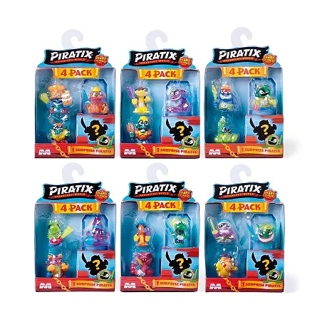 ZESTAW 4 FIGUREK PIRATIX SHARK TREASURE MAGICBOX 3+