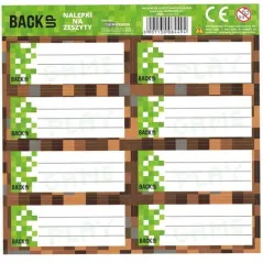 NAKLEJKI NA ZESZYT MINECRAFT 16 SZT DERFORM