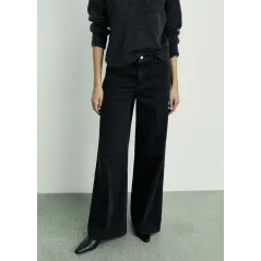 SPODNIE JEANSOWE MANGO EMMA WIDELEG BLACK DENIM 36