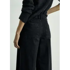 SPODNIE JEANSOWE MANGO EMMA WIDELEG BLACK DENIM 36