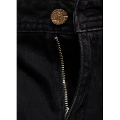 SPODNIE JEANSOWE MANGO EMMA WIDELEG BLACK DENIM 36