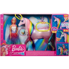 LALKA BARBIE JEDNOROŻEC MAGIA ŚWIATEŁ DREAMTOPIA 3+ - Mattel