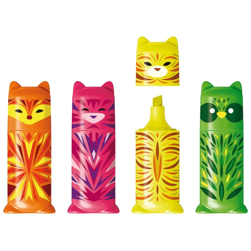 ZAKREŚLACZE FLUO PEPS POCKET MINI FRIENDS 4 KOLORY MAPED