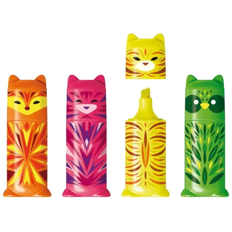Zakreślacze Fluo Peps Pocket Mini Friends 4 Kolory Maped