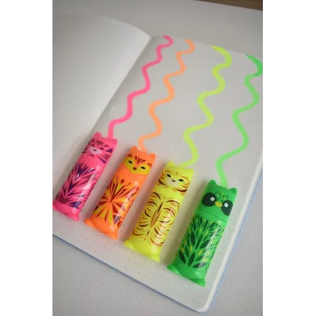 Zakreślacze Fluo Peps Pocket Mini Friends 4 Kolory Maped
