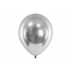 BALONY CHROMOWANE SREBRNE GLOSSY 30 CM 10 SZTUK