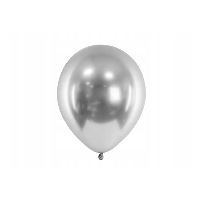 BALONY CHROMOWANE SREBRNE GLOSSY 30 CM 10 SZTUK