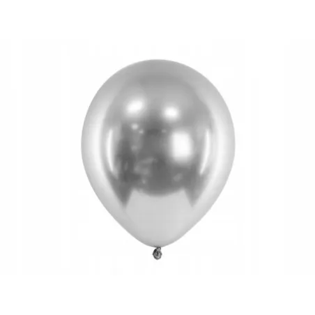 BALONY CHROMOWANE SREBRNE GLOSSY 30 CM 10 SZTUK