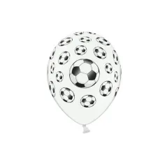 BALONY 30 CM PIŁKA NOŻNA PASTEL BIAŁE ZESTAW 6 SZT