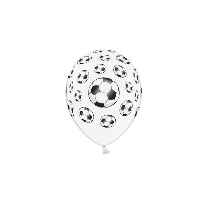 BALONY 30 CM PIŁKA NOŻNA PASTEL BIAŁE ZESTAW 6 SZT