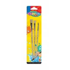 PĘDZELKI SZKOLNE 3 SZTUKI COLORINO KIDS