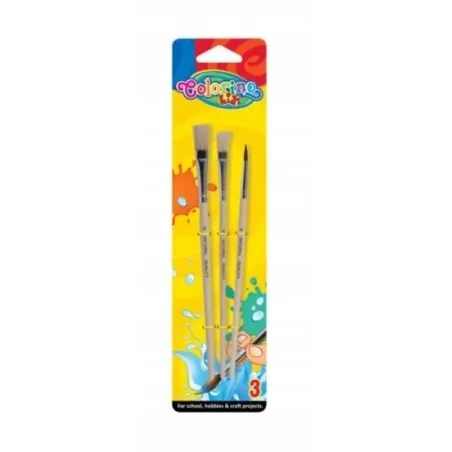 PĘDZELKI SZKOLNE 3 SZTUKI COLORINO KIDS