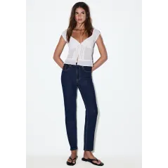 JEANSY DAMSKIE STRADIVARIUS D10 MOM SLIM FIT WYBLAKŁY DENIM 38