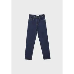 JEANSY DAMSKIE STRADIVARIUS D10 MOM SLIM FIT WYBLAKŁY DENIM 38