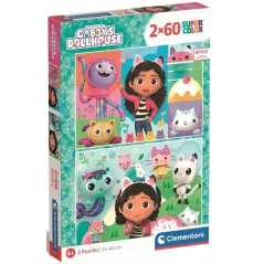 PUZZLE KOCI DOMEK GABI 2x60 ELEMENTÓW SUPER COLOR CLEMENTONI 4+