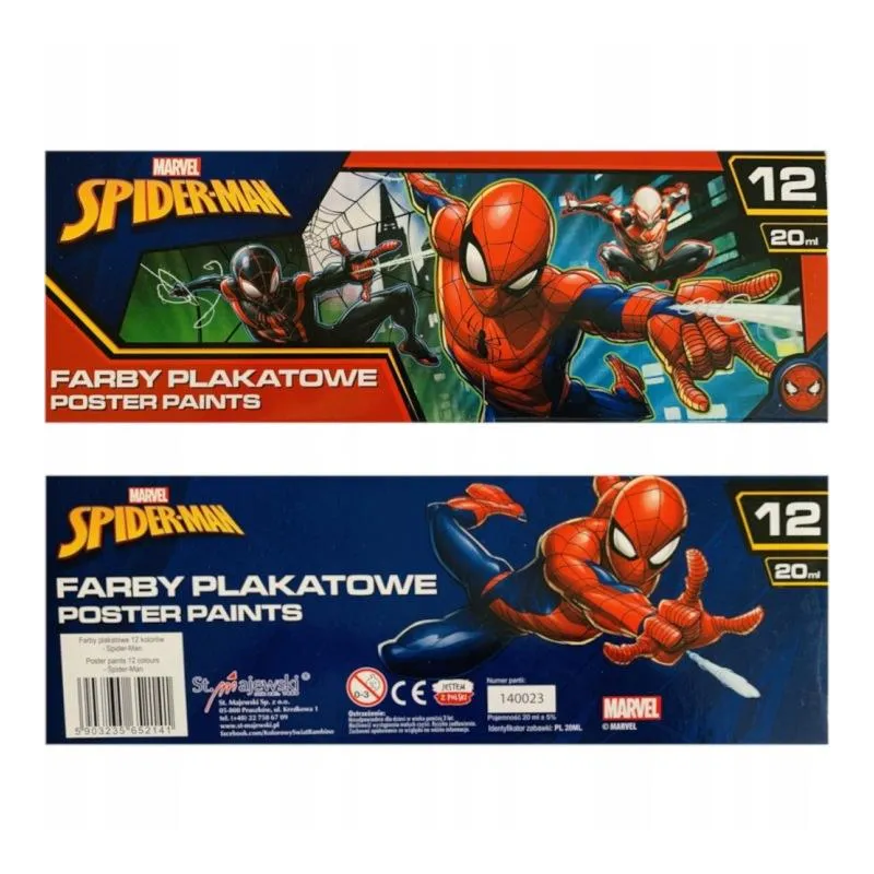 FARBY PLAKATOWE SPIDER-MAN 12 KOLORÓW