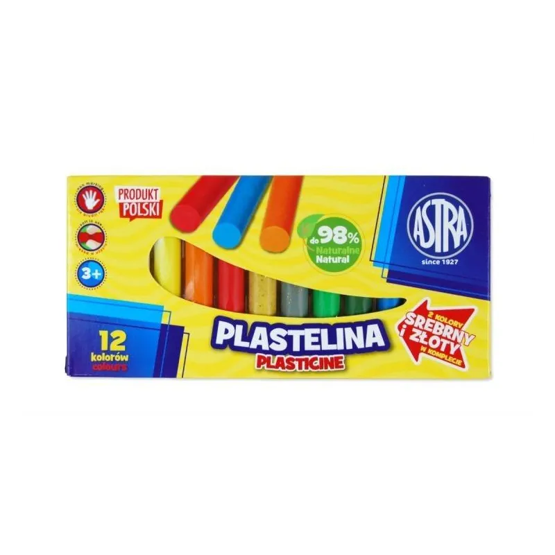 PLASTELINA OKRĄGŁA ASTRA 12 KOLORÓW