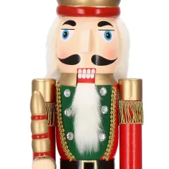 DUŻY DZIADEK DO ORZECHÓW DREWNIANY 60 CM CZERWONO-ZIELONY