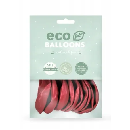 BALONY METALIZOWANE CZERWONE 26 CM 10 SZTUK