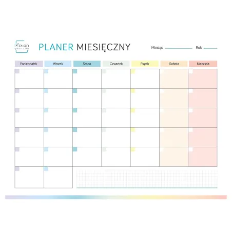 PLANER MAGNETYCZNY MIESIĘCZNY 40X30 CM Z MARKEREM