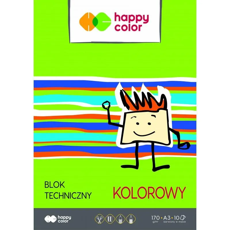 BLOK TECHNICZNY Z KOLOROWYMI KARTKAMI 10 KOLORÓW A3 - GDD BLOK TECHNICZNY Z KOLOROWYMI KARTKAMI 10 KOLORÓW A3 - GDD