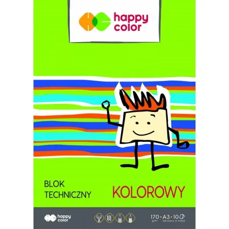 BLOK TECHNICZNY Z KOLOROWYMI KARTKAMI 10 KOLORÓW A3 - GDD