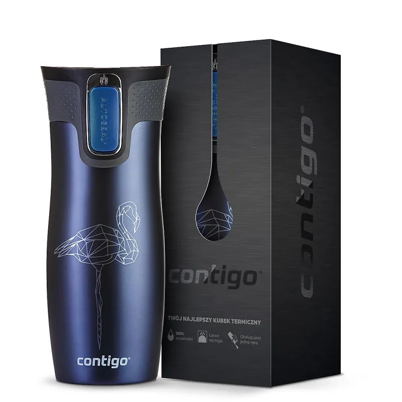 KUBEK TERMICZNY CONTIGO WEST LOOP FLAMING EDYCJA LIMITOWANA NIEBIESKI 470 ML - Contigo