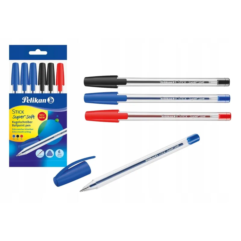 ZESTAW DŁUGOPISÓW STICK K86 MIX KOLORÓW 6 SZT. PELIKAN