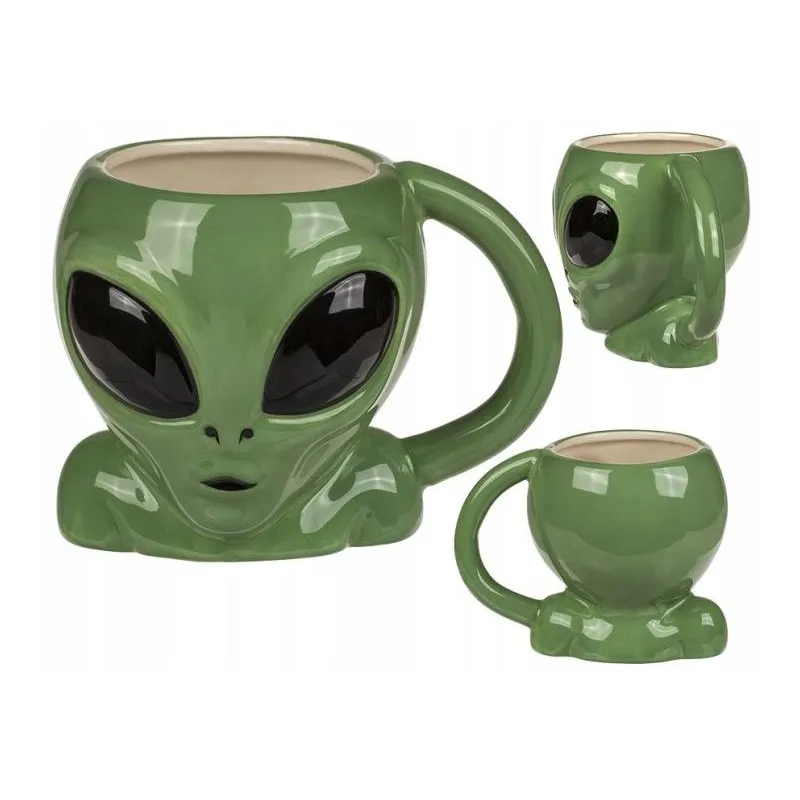 KUBEK CERAMICZNY OBCY UFO GŁOWA UFOLUDKA 380 ML KUBEK CERAMICZNY OBCY UFO GŁOWA UFOLUDKA 380 ML