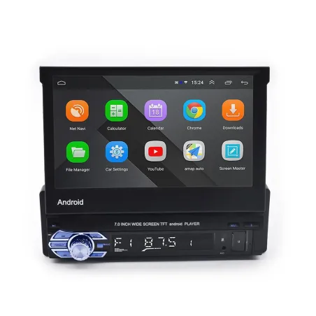 Radio Samochodowe Android Auto Fm Usb Aux Bluetooth Ekran 7" Wysuwane
