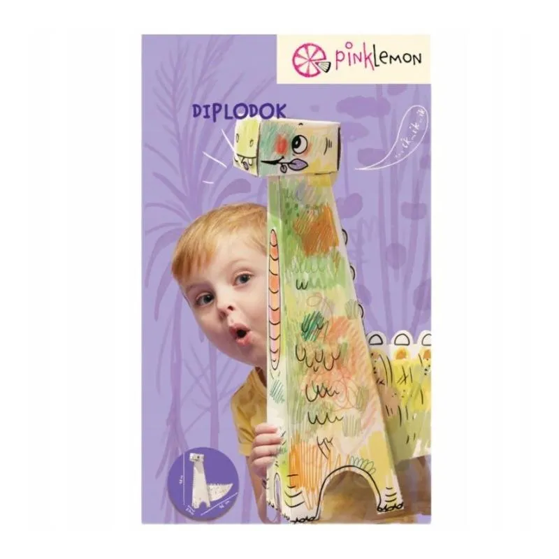 KOLOROWANKA 3D DINOZAUR DOPLODOCUS PINK LEMON 4+ KOLOROWANKA 3D DINOZAUR DOPLODOCUS PINK LEMON 4+